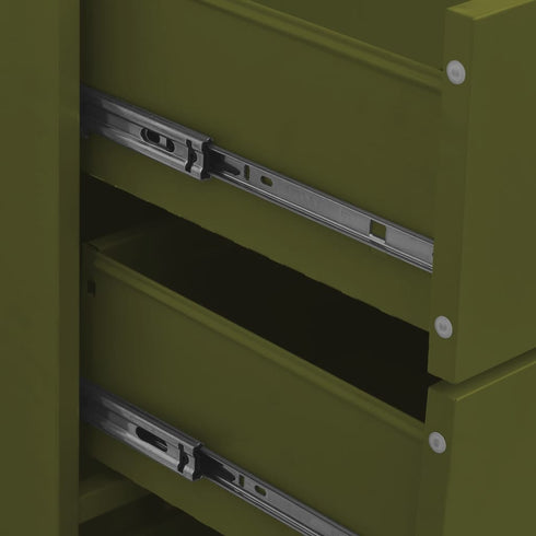 Lady Jillian -  Chest of Drawers Olive Green 80x35x101,5 cm Steel